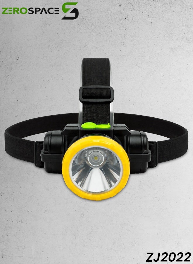 ZERO SPACE 50W LED Rechargeable Headlamp High Brightness Head Torch with Adjustable Strap Aluminium Alloy Body Long Range Beam Lithium Battery for Camping Hiking Fishing Cycling Farming Night Work Outdoor Use with Charger Belt ZJ2022 Waterproof Powerful - Image 1